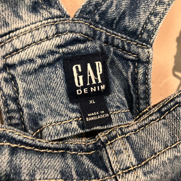 Gap Juniors Blue Size XL Denim Square Neck Straight Leg Denim Overalls - Picture 3 of 13